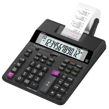 Calculadora Casio con impresora tipo Sumadora HR-200RC negro pantalla LCD  Costo Venta y Margen 150 pasos