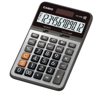 Calculadora de Escritorio Casio AX-120B 12 digitos pantalla extra grande doble alimentacion de bateria
