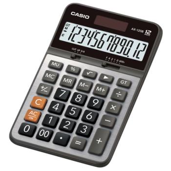 Calculadora de Escritorio Casio AX-120B 12 digitos pantalla extra grande doble alimentacion de bateria