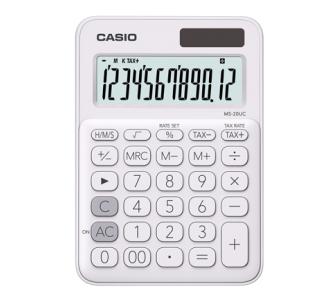 Calculadora de Escritorio Casio MS-20UC de 12 digitos blanca calculo de impuestos y de tiempo doble alimentacion