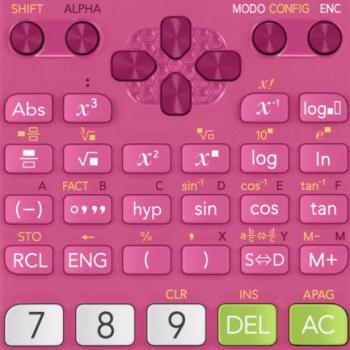 Calculadora Cientifica Casio mas de 250 funciones FX-82LAPLUS2 para primaria y secundaria rosa 4 lineas VPAM