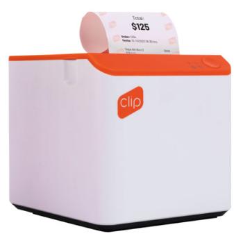 Impresora Térmica Clip con Conexión Bluetooth Portátil Compatible con POS Blanco-Naranja