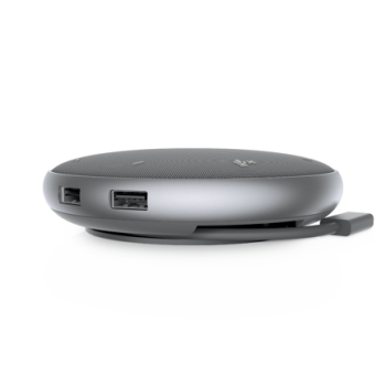 Adaptador Multipuerto y Altavoz Dell MH3021P Speaker Home 2 Puertos USB y Manos Libres Color Plata