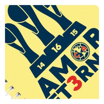 Libreta Dietrix First Class pasta dura  doble arillo  80 hojas raya Club America modelo amor eterno