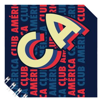 Libreta Dietrix First Class pasta dura  doble arillo  80 hojas raya Club America modelo CA azul