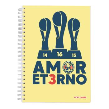 Cuaderno profesional Dietrix First Class pasta dura doble arillo  80 hojas raya Club America modelo amor eterno