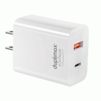 Cargador Duplimax Platinum Pared Puerto USB/Tipo C 20W Color Blanco