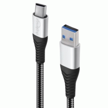 Cable Duplimax Platinum Micro USB 1.5m Nylon Color Negro con Plata