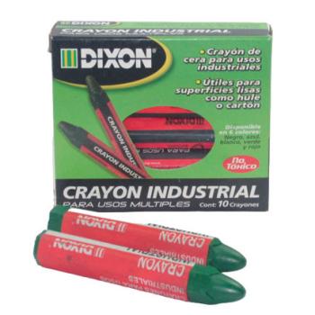 Crayón de Cera Industrial  Dixon Verde Caja con 10 Piezas