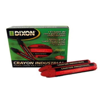 Crayón de Cera Industrial  Dixon Rojo Caja con 10 Piezas