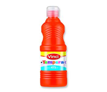 Pintura tempera vinci 473 ml rojo naranja