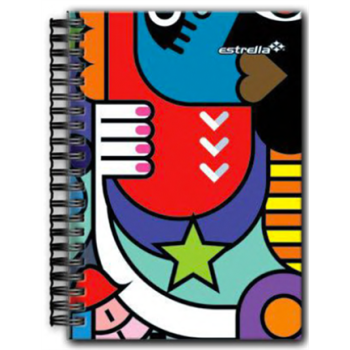 Cuaderno Estrella F/F Doble Espiral-0 Raya 80 Hojas
