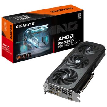 Tarjeta de Video Gigabyte Gaming Radeon RX9060 XT OC 8GB Triple Fan GDDR6 128 bit PCIe 5.0 1xHDMI 2xDP