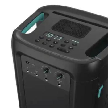 Bocina Hisense Party Rocker One 300W 2 Vias Exterior/Interior con Subwoofer IPX4 Pantalla LED BT/FM/AUX/DC in/USB