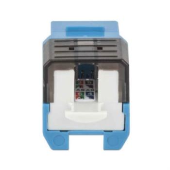 Jack Intellinet Keystone Cat6a de Impacto UTP Color Azul