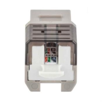 Jack Intellinet Keystone Cat6a de Impacto UTP Color Gris