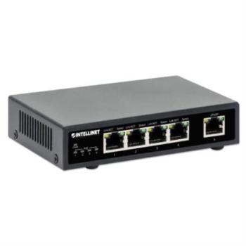 Switch Intellinet PoE+ con 5 Puertos Gigabit Color Negro
