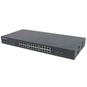Switch Intellinet 24 Puertos Gigabit Ethernet con 2 Puertos SFP Montaje en Rack 19