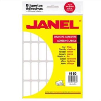 Etiquetas Adhesivas Janel Clásicas Escolar No. 15 19x50mm Sobre C/504