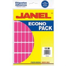 Etiquetas Adhesivas Janel Econopack Fluorescente 13x38mm Color Rosa Sobre C/400