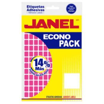 Etiquetas Adhesivas Janel Econopack No 4 Rosa 8mm x 20mm C/1008 Etiquetas por Sobre