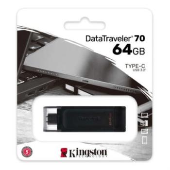 Memoria USB Kingston DataTraveler 70 64GB USB-C Color Negro