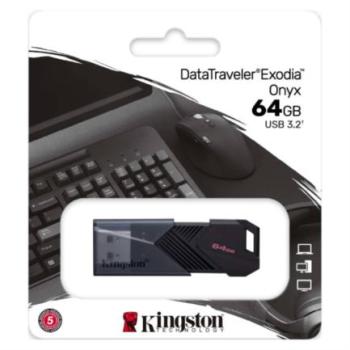 Memoria USB Kingston DataTraveler Exodia Onyx 64GB USB 3.2 Color Negro