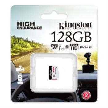 Tarjeta MicroSD Kingston High-Endurance 128 GB 95R/45W C10 A1 UHS-I