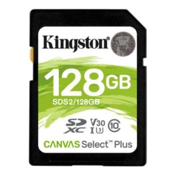 Tarjeta SD Kingston Canvas Select Plus 128 GB 100R C10 UHS-I U3 V30