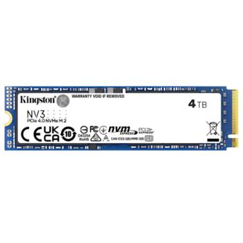 Unidad de Estado Solido SSD Kingston NV3 4TB M.2 2280 NVME SSD PCIE 4.0 Gen 4X4 Hasta 6000 MB S SNV3S 4000G