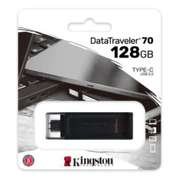 Memoria USB Kingston DataTraveler 70 128GB USB-C Color Negro