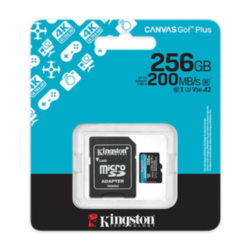 Memoria Micro SD Kingston Flash Canvas GO PLUS 256GB UHS-I CLASE 10 C/Adaptador