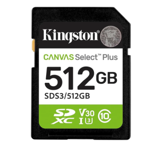Memoria SD Kingston Flash Canvas Select Plus 512GB SD UHS-I Clase 10