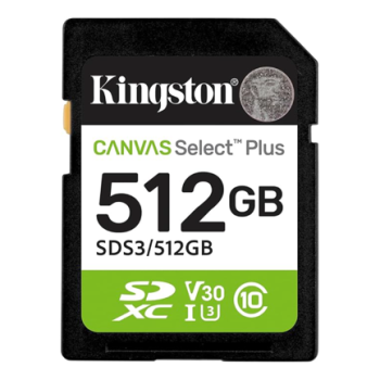 Memoria SD Kingston Flash Canvas Select Plus 512GB SD UHS-I Clase 10