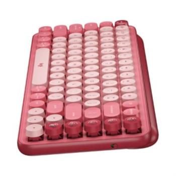 Teclado Logitech Pop Mecánico Teclas Emoji Personalizables Color Rosa Coral