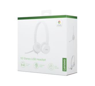 Diadema Alámbrica Lenovo 110 USB Color Nube Gris