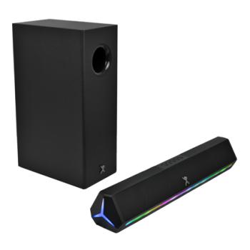 Barra de Audio Perfect Choice Emphoria iluminción RGB 2.1 con Subwoofer 70W  Color Negro