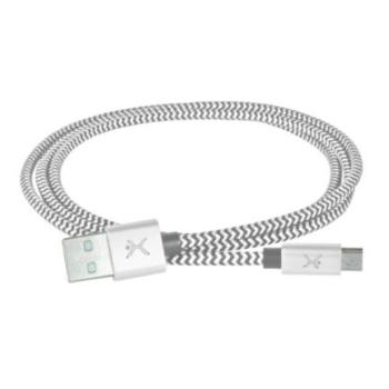 Cable USB Perfect Choice Tipo A a Micro Trenzado 1m Color Gris