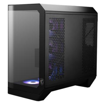 Gabinete MSI MAG PANO 120R PZ Negro Vidrio templado panoramico 4 Micro-ATX/Mini-ITX sin Fuente 1 Ventilador