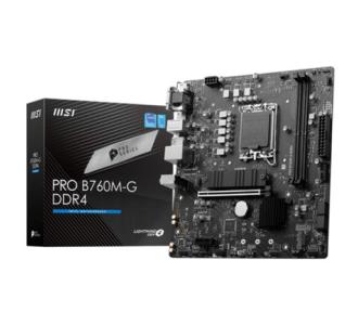 Tarjeta Madre MSI PRO B760M-G DDR4 Micro-ATX LGA 1700 Intel B760 64GB DDR4 HDMI/DP para Intel