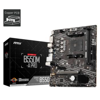 Tarjeta Madre MSI B550M-A PRO Micro-ATX Socket AM4 AMD B550 64GB DDR4 HDMI para AMD
