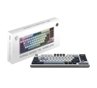 Teclado Gamer MSI Forge GK600 TKL Wireless Sky LED RGB Mecánico Inalámbrico USB/BT Multicolor Inglés