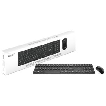 Kit Teclado Mouse MSI Forge L210 W Inalámbrico USB 1600DPI Ingles