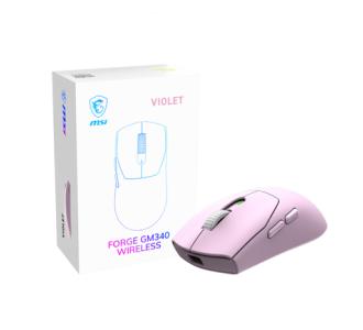 Mouse MSI Forge GM340 W Violet Wireless 2.4GHz 12000 DPI 6 Botones Violeta