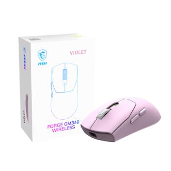 Mouse MSI Forge GM340 W Violet Wireless 2.4GHz 12000 DPI 6 Botones Violeta