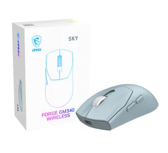 Mouse MSI Forge GM340 W Sky Wireless BT 2.4GHz 12000 DPI 6 Botones Azul