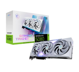 Tarjeta de Video MSI RTX 5080 NVIDIA GeForce GAMING TRIO OC 16GB 256-bit GDDR7 PCI Express x16 5.0 Blanco