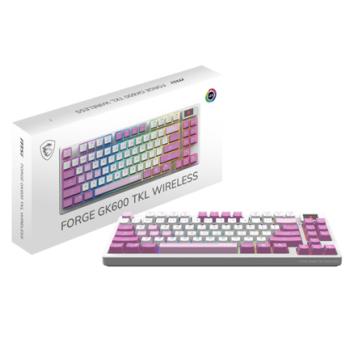 Teclado Gamer MSI Forge GK600 TKL Wireless Violet Inalámbrico RGB USB 2.0 Mecánica lineal