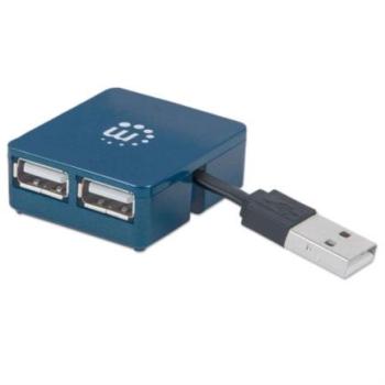 Micro Hub Manhattan USB 2.0 Alta Velocidad 4 Puertos Color Azul
