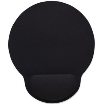 Mouse Pad Manhattan Tipo Gel C/Descansa Muñecas Color Negro